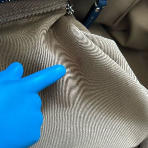 Coach Hamilton Blue Pebbled Leather Hobo Tote Bag - Picture 15 of 16